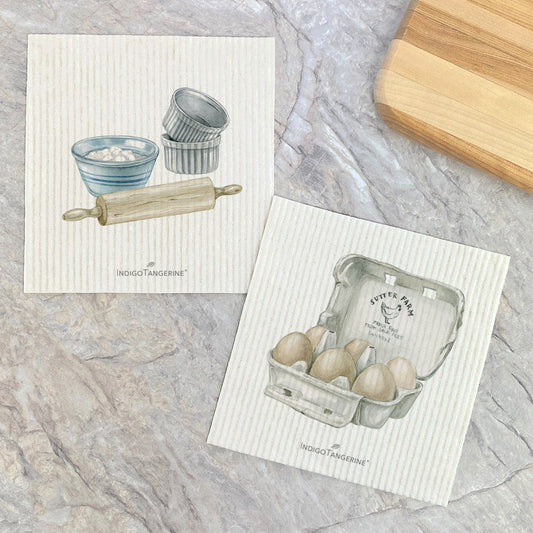 Baking Tools, Fresh Eggs - 2pk Eco Swedish Dishcloth