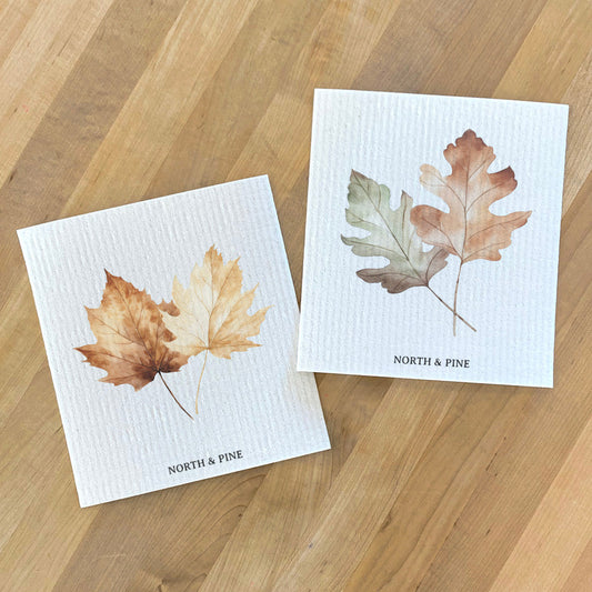 Fall Leaves - 2pk Eco Swedish Dishcloth